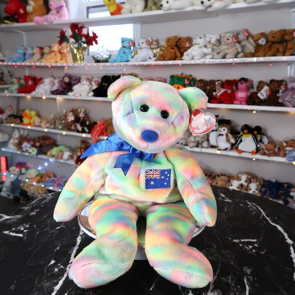 TY Beanie Buddy - Aussiebear the Bear (Asian-Pacific Exclusive) | MWMT Mint Tag